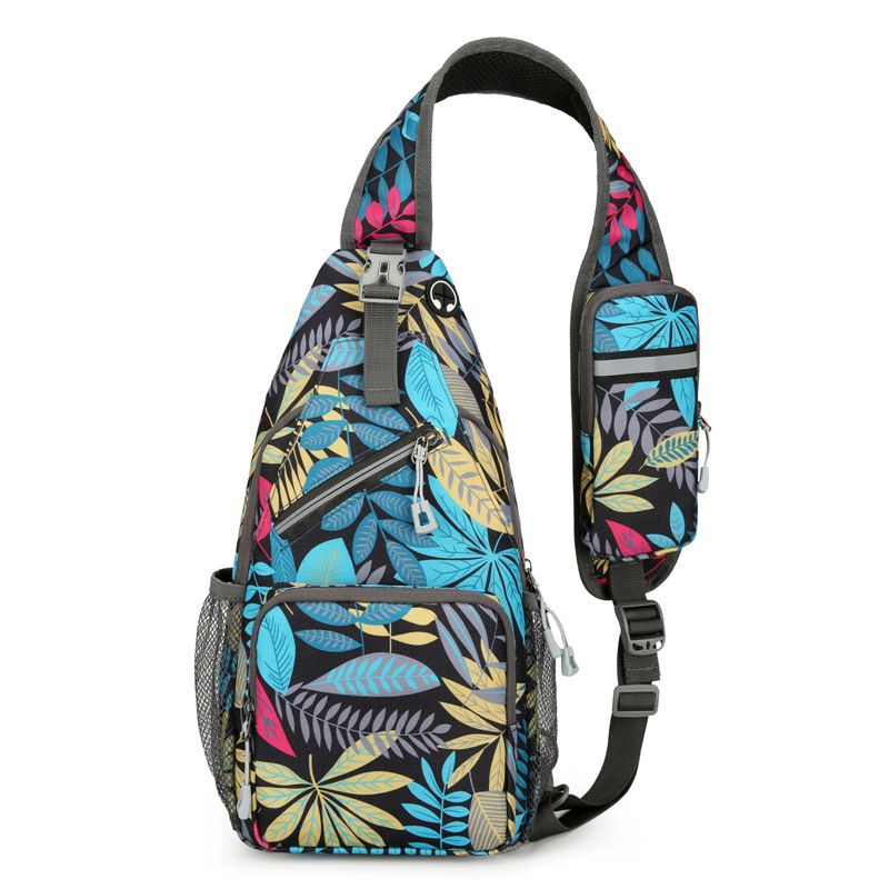 New Men's Chest Bag Lightweight Oxford Crossbody, Water-Resistant Durable Anti-Burden Shoulder Pack, Minimalist Casual Commute Cycling Sports Sling Bag（tree leaf） - Image 1