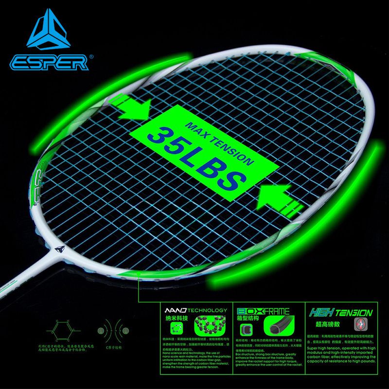 ESPER Explorer X-RACE 38S Badminton Racket 4U 84g Full Carbon Fiber Beginner G5 Aerodynamic Lightweight Racket - Image 4
