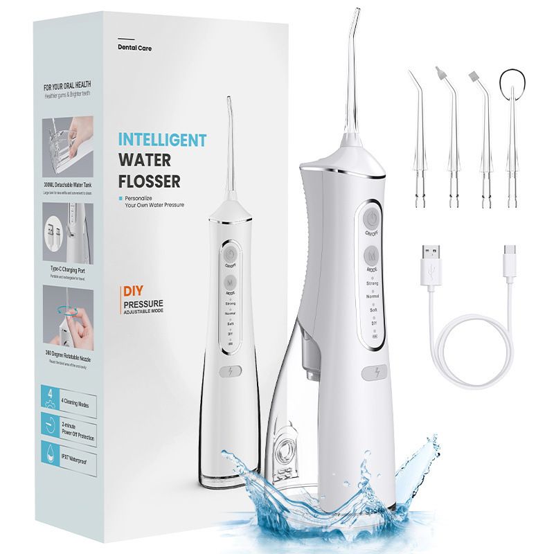 L8 Cordless Water Flosser | Rechargeable Portable Oral Irrigator, IPX7 Waterproof, 4 Modes with DIY Pressure Adjustment, High-Frequency Pulse Cleans Between Teeth Thoroughly/white - Image 1