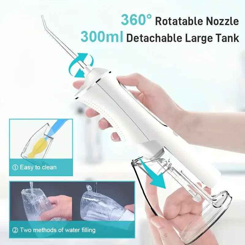 L8 Cordless Water Flosser | Rechargeable Portable Oral Irrigator, IPX7 Waterproof, 4 Modes with DIY Pressure Adjustment, High-Frequency Pulse Cleans Between Teeth Thoroughly/white - Image 2