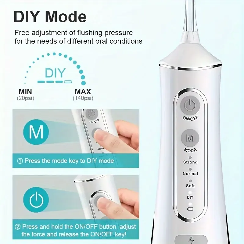 L8 Cordless Water Flosser | Rechargeable Portable Oral Irrigator, IPX7 Waterproof, 4 Modes with DIY Pressure Adjustment, High-Frequency Pulse Cleans Between Teeth Thoroughly/white - Image 3