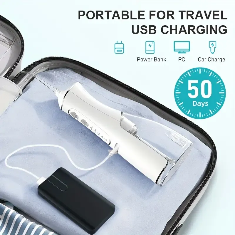 L8 Cordless Water Flosser | Rechargeable Portable Oral Irrigator, IPX7 Waterproof, 4 Modes with DIY Pressure Adjustment, High-Frequency Pulse Cleans Between Teeth Thoroughly/white - Image 8