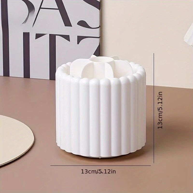 360-degree rotating makeup brush organizer, polished plastic material, no assembly required, no odor - makeup display case.white - Image 3