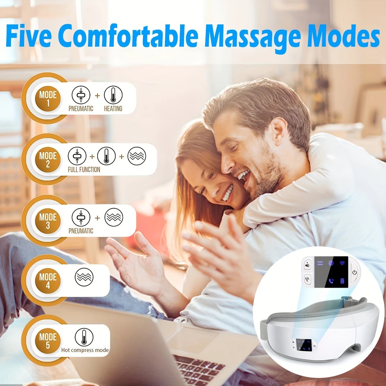 4D Smart Multifunctional Eye Massager with Air Pressure, Vibration, Heating, and Music. - Image 6