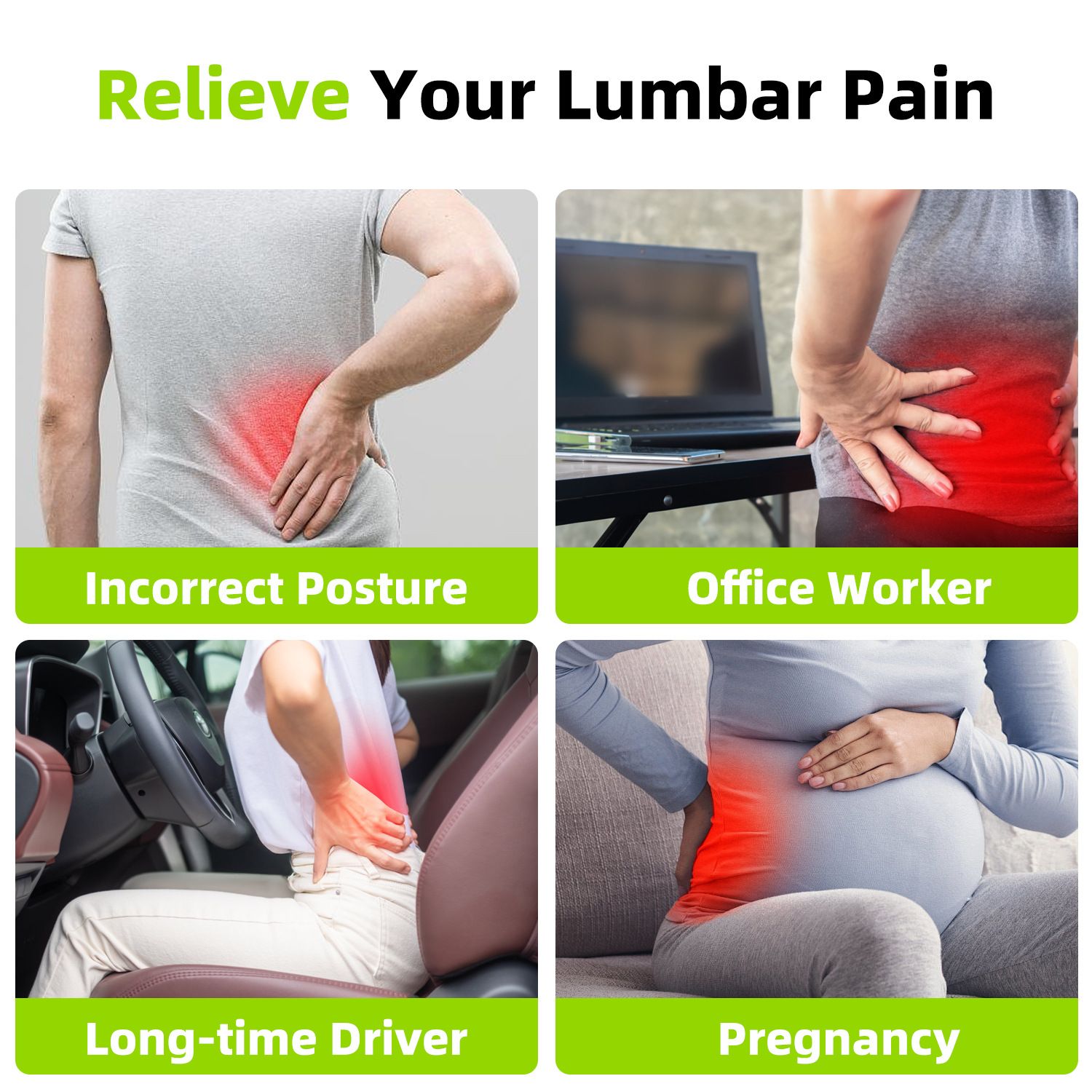 1 Lumbar Support Pillow for Lower Back and Posture - Memory Foam Cushion with Adjustable Strap, Breathable Mesh Cover and Dual Straps (Office Chair, Car, Gaming) - Spine Health Aid, Office Furniture, Back Cushion, Back Pain Relief Pad - Image 7
