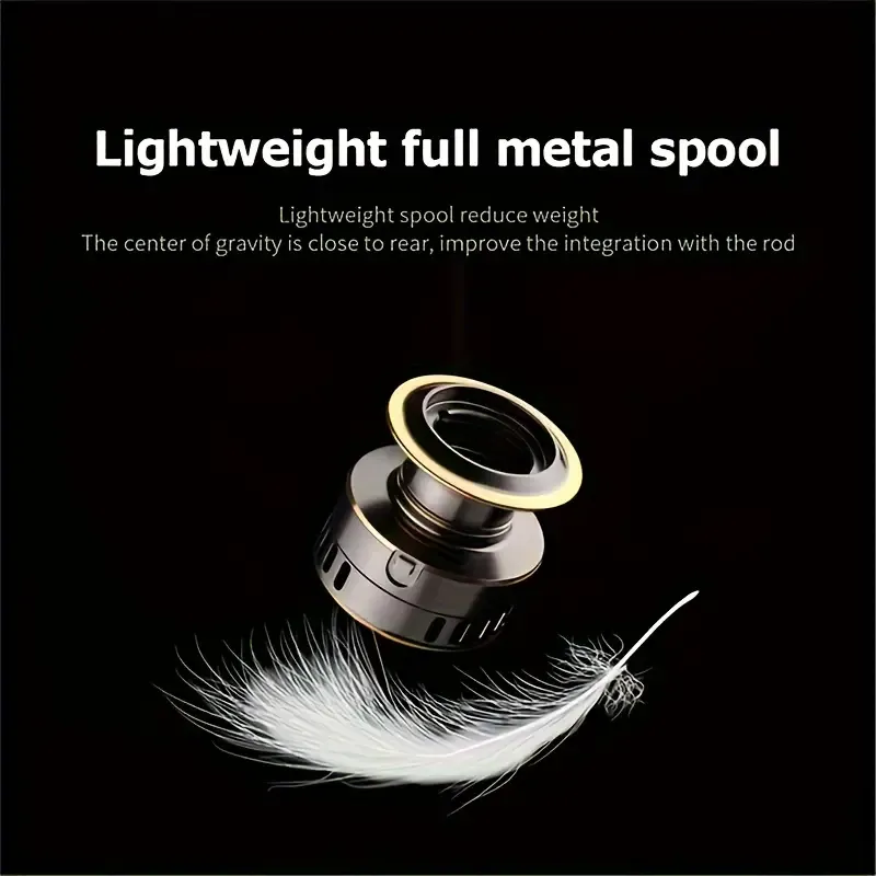 Spinning Reel Fishing Reel, Metal Spool, Metal Handle, 5.2:1 Gear Ratio, 10KG Drag, Smooth and Sensitive Line Output, Left/Right Hand Interchangeable, Rotating Fishing Reel, Suitable for Freshwater and Saltwater（HE1000) - Image 3
