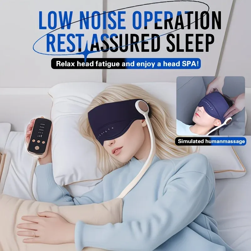 6D Airbag Heat Therapy Head & Eye Massager: Three-Level Constant Warmth Aids Sleep, Multi-Mode Simulated Hand Kneading, Low Noise with Light-Blocking Design, Suitable for the Whole Family - Image 2