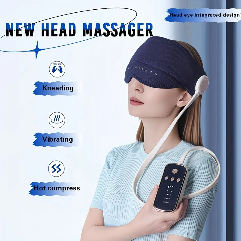 6D Airbag Heat Therapy Head & Eye Massager: Three-Level Constant Warmth Aids Sleep, Multi-Mode Simulated Hand Kneading, Low Noise with Light-Blocking Design, Suitable for the Whole Family - Image 4