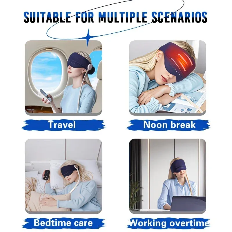 6D Airbag Heat Therapy Head & Eye Massager: Three-Level Constant Warmth Aids Sleep, Multi-Mode Simulated Hand Kneading, Low Noise with Light-Blocking Design, Suitable for the Whole Family - Image 5