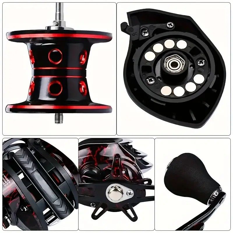 High Speed 18+1BB Baitcasting Reel, Dual Brake System, Max Drag 20lb - Ergonomic Handle, Stainless Steel Durable Spool - Ideal for Carp and Bass Fishing, Suitable for Saltwater and Freshwater, Angler's Choice | Smooth Black Finish(DW121R right hand) - Image 6
