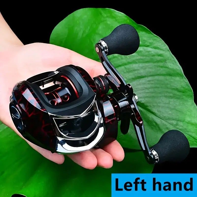 High Speed 18+1BB Baitcasting Reel, Dual Brake System, Max Drag 20lb - Ergonomic Handle, Stainless Steel Durable Spool - Ideal for Carp and Bass Fishing, Suitable for Saltwater and Freshwater, Angler's Choice | Smooth Black Finish(DW121L left hand) - Image 1