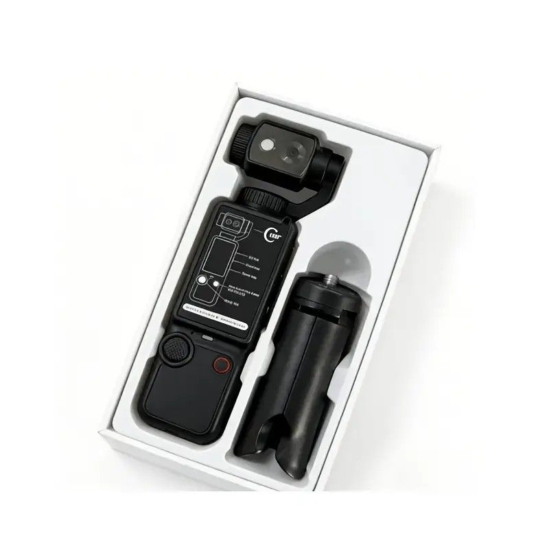Full HD Handheld Action Camera with 16GB Memory, Portable Pocket Gimbal Camera for Outdoor Travel Vlogging, Featuring a Handheld Gimbal and 1.9-inch Screen.black - Image 1