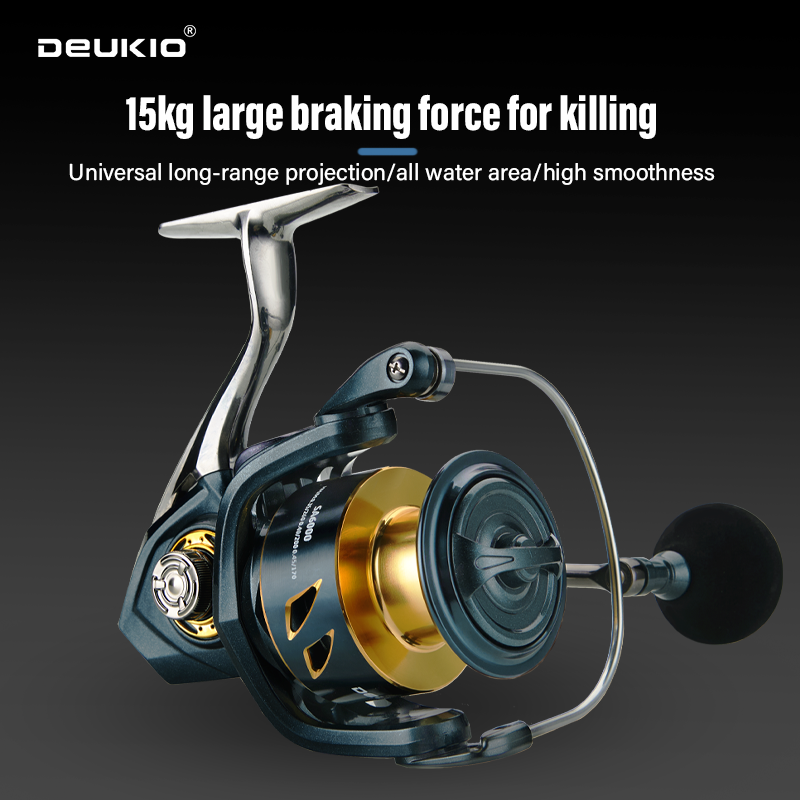 DEUKIO All-Purpose Spinning Reel, 15kg Max Drag + CNC Metal Handle, Zero-Gap Waterproof Design, Ultra-Stable for Landing Big Fish（SA3000) - Image 2