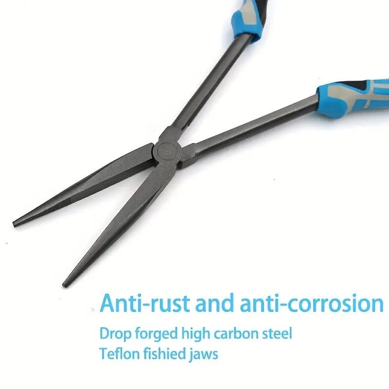 Multi-functional Fishing Pliers - Long Nose, Rust-proof & Anti-slip, Easy Hook Removal & Fish Control（Blue straight pliers） - Image 3