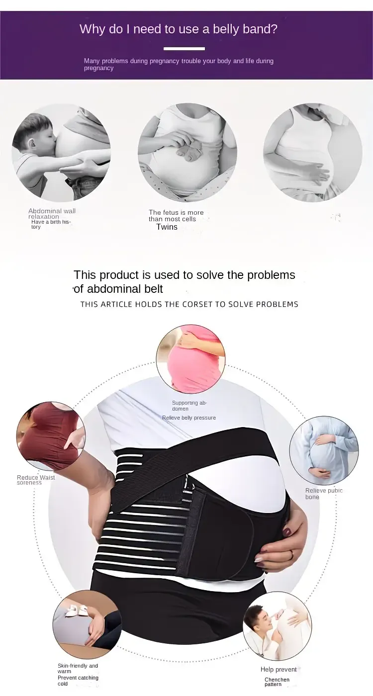2-in-1 Pregnancy Support & Belly Band, Breathable Skin-Friendly Lightweight, Ergonomic Fit, Relieves Lower Back & Pubic Discomfort, Full Protection During Pregnancy & Postpartum/BLACK.Lcode - Image 7