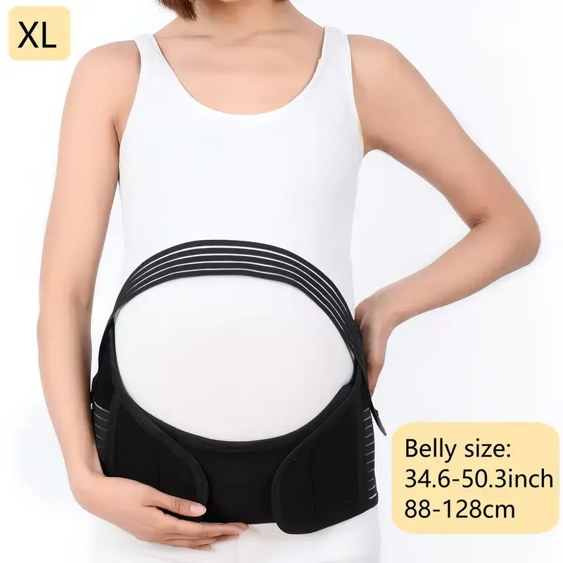 2-in-1 Pregnancy Support & Belly Band, Breathable Skin-Friendly Lightweight, Ergonomic Fit, Relieves Lower Back & Pubic Discomfort, Full Protection During Pregnancy & Postpartum/BLACK.XL code - Image 1