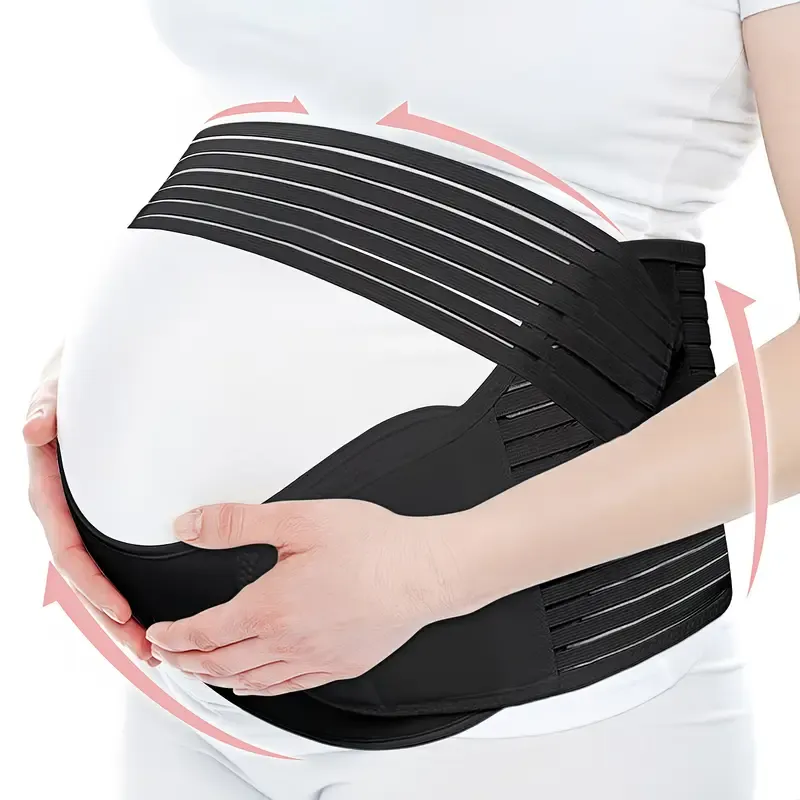 2-in-1 Pregnancy Support & Belly Band, Breathable Skin-Friendly Lightweight, Ergonomic Fit, Relieves Lower Back & Pubic Discomfort, Full Protection During Pregnancy & Postpartum/BLACK.XL code - Image 2
