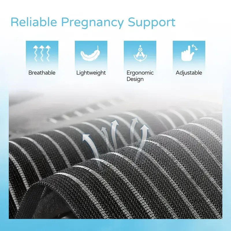 2-in-1 Pregnancy Support & Belly Band, Breathable Skin-Friendly Lightweight, Ergonomic Fit, Relieves Lower Back & Pubic Discomfort, Full Protection During Pregnancy & Postpartum/BLACK.XL code - Image 8