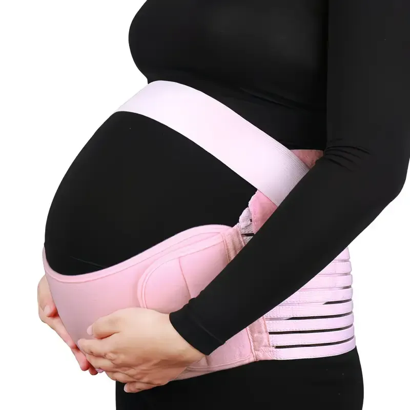 2-in-1 Pregnancy Support & Belly Band, Breathable Skin-Friendly Lightweight, Ergonomic Fit, Relieves Lower Back & Pubic Discomfort, Full Protection During Pregnancy & Postpartum/PINK.M code - Image 1