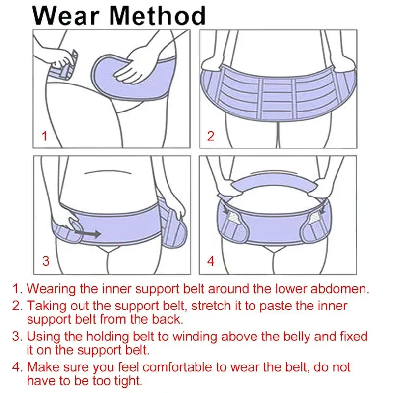 2-in-1 Pregnancy Support & Belly Band, Breathable Skin-Friendly Lightweight, Ergonomic Fit, Relieves Lower Back & Pubic Discomfort, Full Protection During Pregnancy & Postpartum/PINK.M code - Image 8
