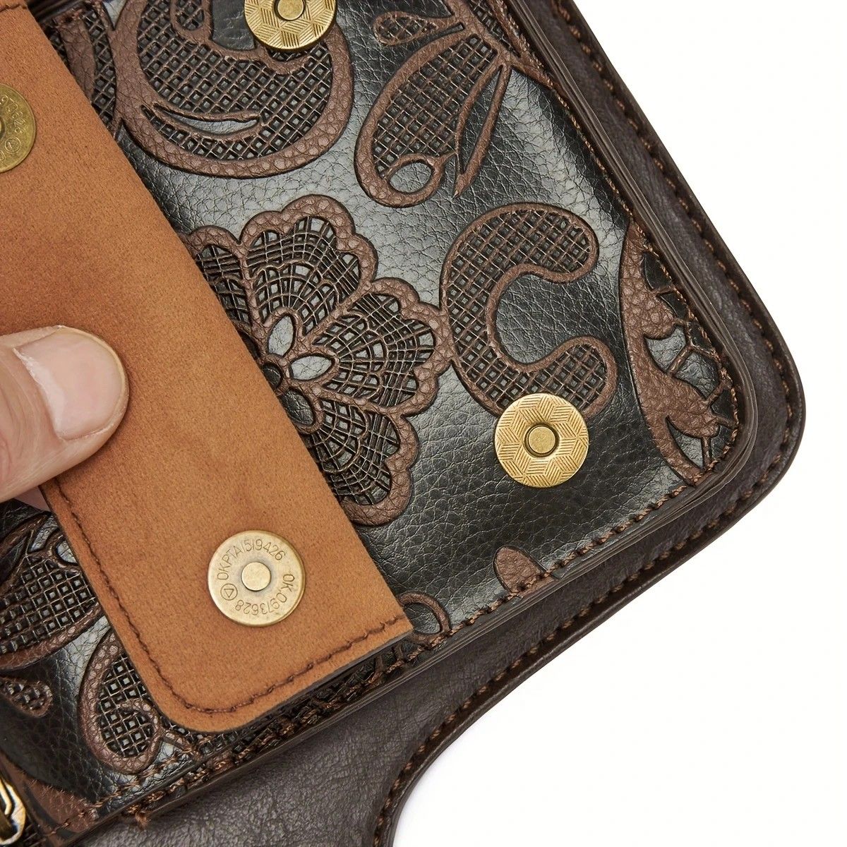 Printed Handmade Multi-functional Waist Bag: Adjustable for Chest Bag Use, Retro Print Multi-buckle Design, Practical for Stylish Pairing.brown - Image 8