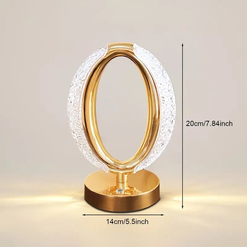 Rechargeable acrylic crystal desk lamp with 3 color temperatures touch control, USB charging for portability, and stepless brightness adjustment. Diamond-cut design serves as both an ambient light and an art piece./Peacock feather - Image 7