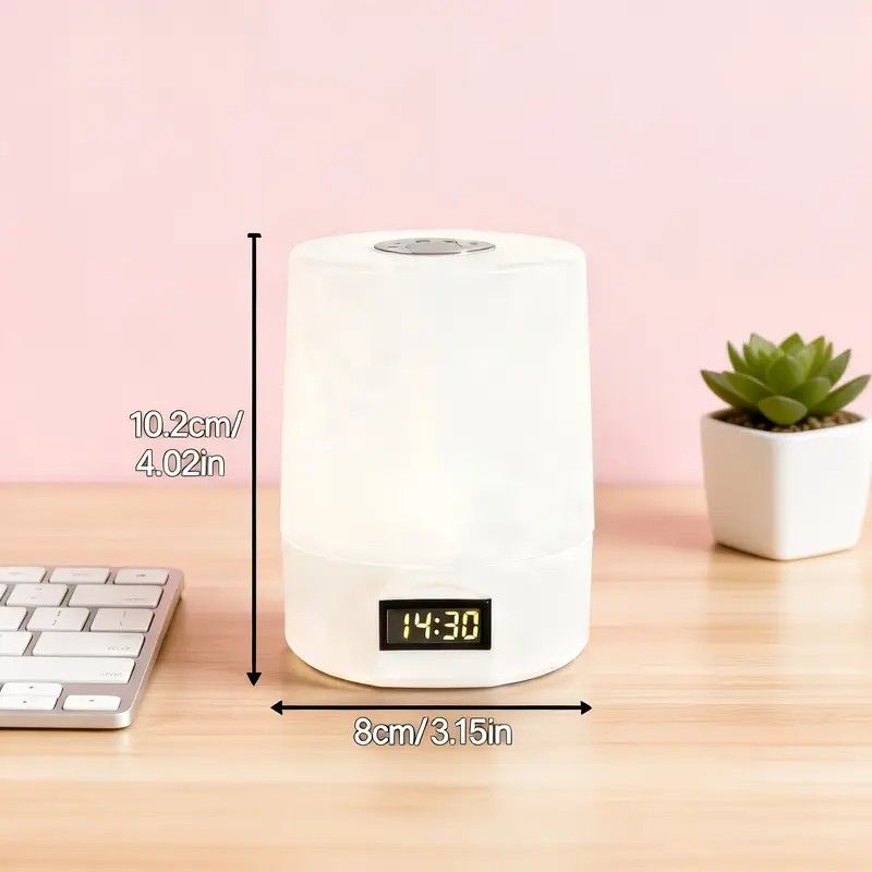 Smart LED Night Light with Clock, Rechargeable Lithium Battery, Remote Control, Suitable for Camping and Bedroom, Soft Glow Eye Protection, Dimmable Color Temperature, Long-Lasting Battery Life for Peaceful Sleep - Image 4