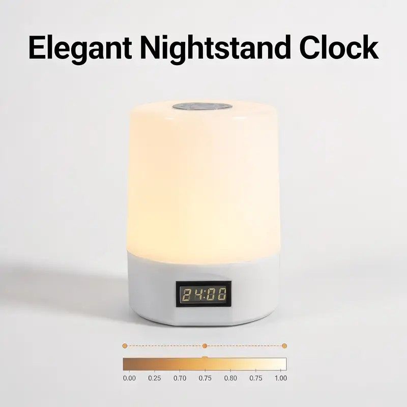Smart LED Night Light with Clock, Rechargeable Lithium Battery, Remote Control, Suitable for Camping and Bedroom, Soft Glow Eye Protection, Dimmable Color Temperature, Long-Lasting Battery Life for Peaceful Sleep - Image 8