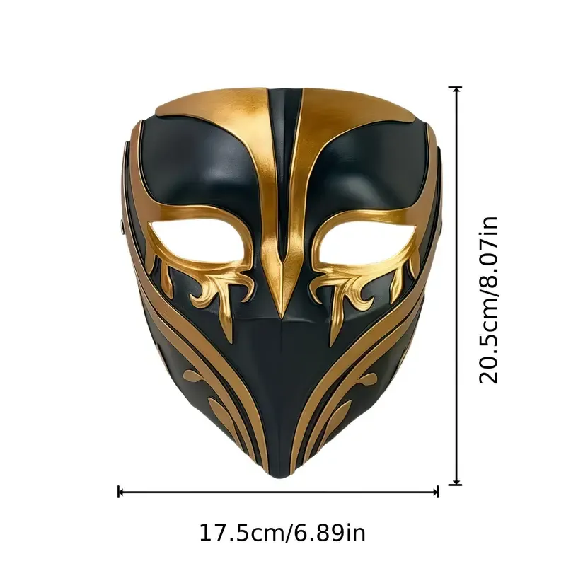 Resin Night Jasmine Full Face Mask, Black & Gold Relief Dark Style, Halloween Christmas Masquerade Prop, Bar KTV Decorative Ornament, Essential for Stylish Photoshoots - Image 2