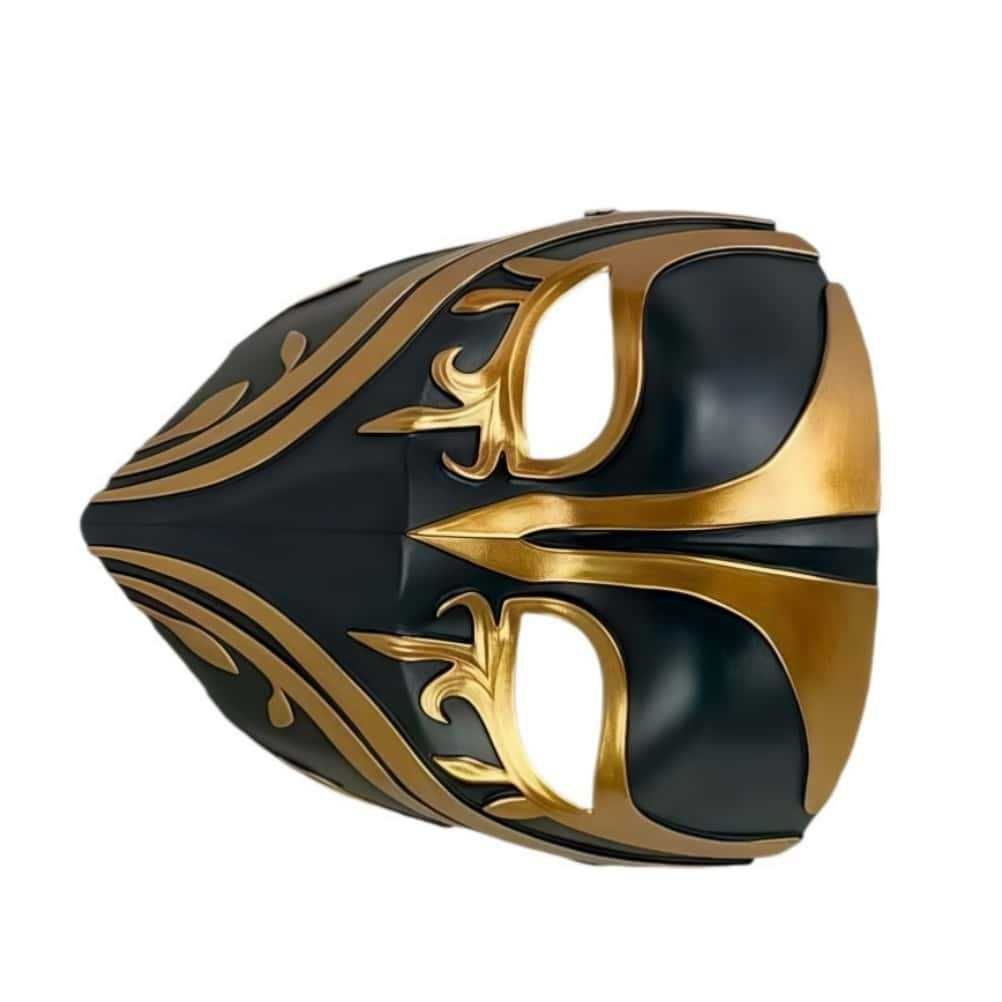 Resin Night Jasmine Full Face Mask, Black & Gold Relief Dark Style, Halloween Christmas Masquerade Prop, Bar KTV Decorative Ornament, Essential for Stylish Photoshoots - Image 7