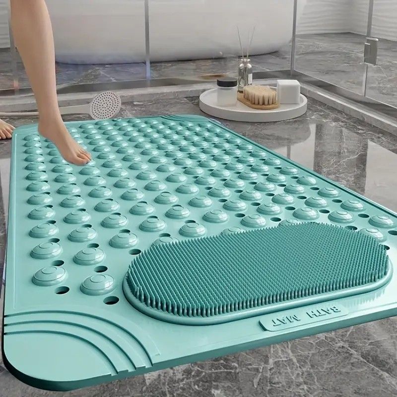 Anti-Slip Massage Shower Mat with Suction Cups Foot Spa Bathroom Mat(khaki) - Image 4