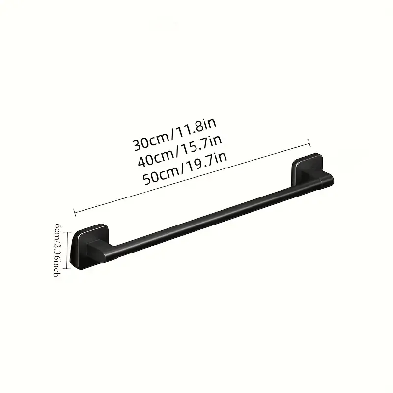 40cm space aluminum gunmetal gray towel bar, easy drill-free installation, anti-corrosion and rust-proof, bathroom towel storage, practical and stylish. - Image 5