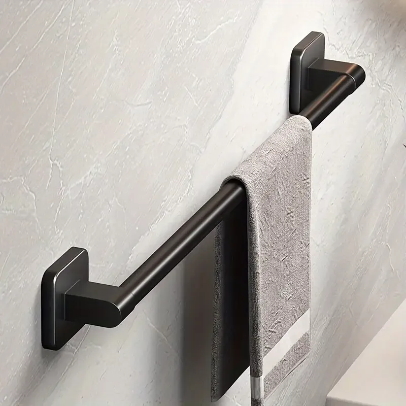 40cm space aluminum gunmetal gray towel bar, easy drill-free installation, anti-corrosion and rust-proof, bathroom towel storage, practical and stylish. - Image 7