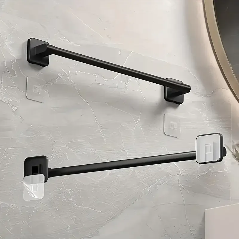 40cm space aluminum gunmetal gray towel bar, easy drill-free installation, anti-corrosion and rust-proof, bathroom towel storage, practical and stylish. - Image 8