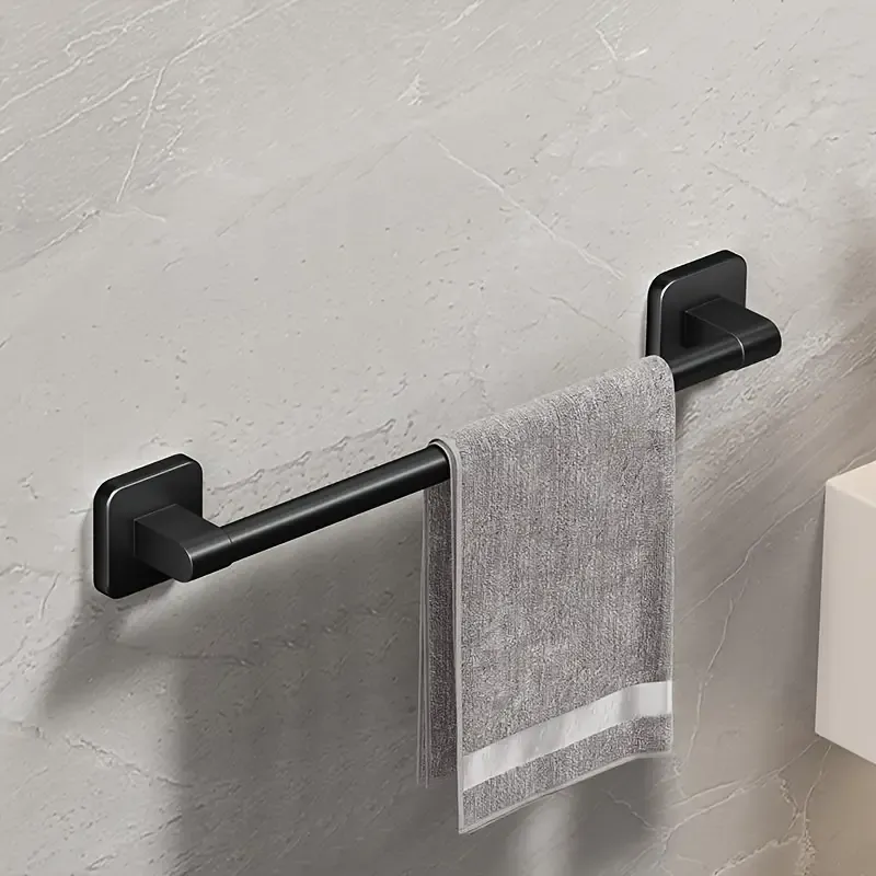 50cm space aluminum gunmetal gray towel bar, easy drill-free installation, anti-corrosion and rust-proof, bathroom towel storage, practical and stylish. - Image 3