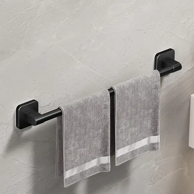 50cm space aluminum gunmetal gray towel bar, easy drill-free installation, anti-corrosion and rust-proof, bathroom towel storage, practical and stylish. - Image 4
