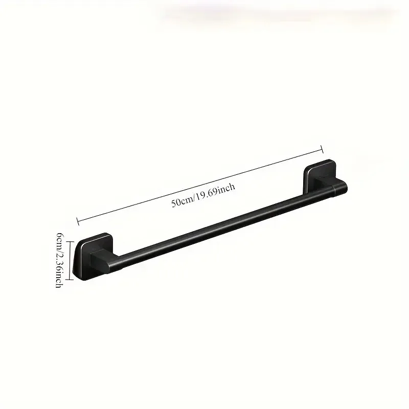 50cm space aluminum gunmetal gray towel bar, easy drill-free installation, anti-corrosion and rust-proof, bathroom towel storage, practical and stylish. - Image 5