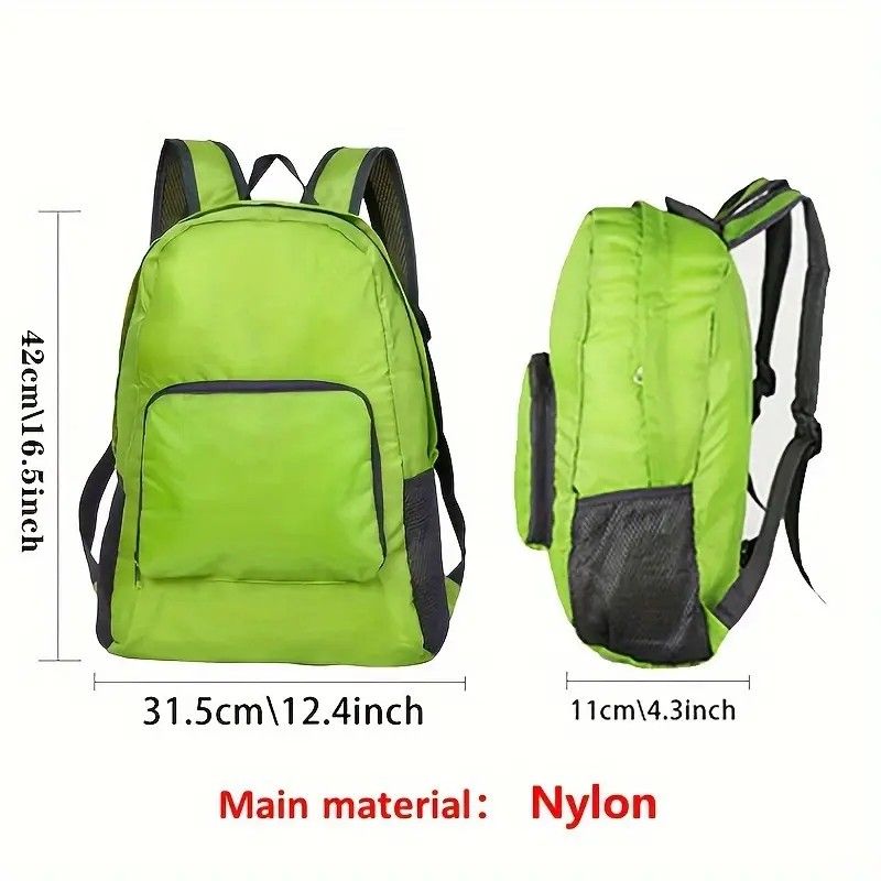 Foldable Nylon Backpack – Lightweight, Durable, and Strong Load Capacity, Four-Step Folding Transforms into a Handbag in Seconds, Multi-pocket Organization with Breathable Carrying(blue) - Image 6