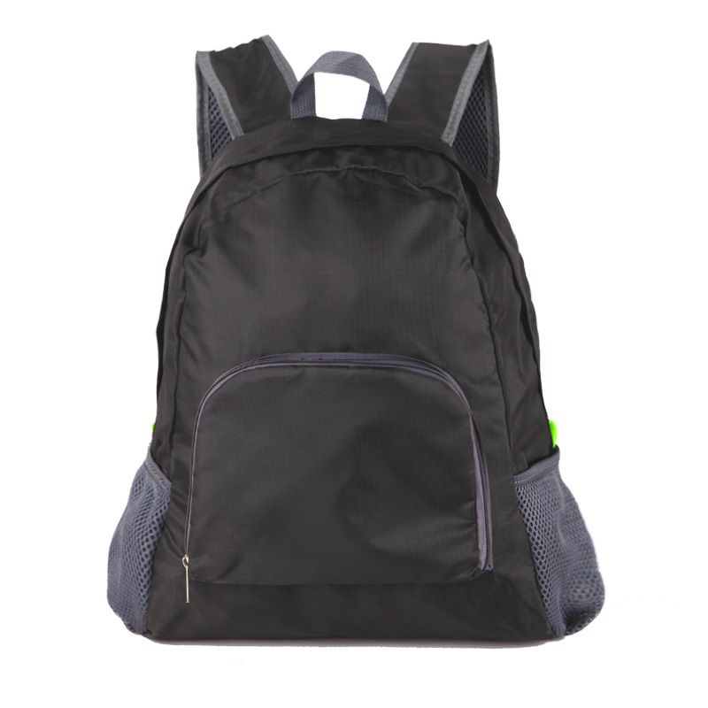 Foldable Nylon Backpack – Lightweight, Durable, and Strong Load Capacity, Four-Step Folding Transforms into a Handbag in Seconds, Multi-pocket Organization with Breathable Carrying(BLACK) - Image 1