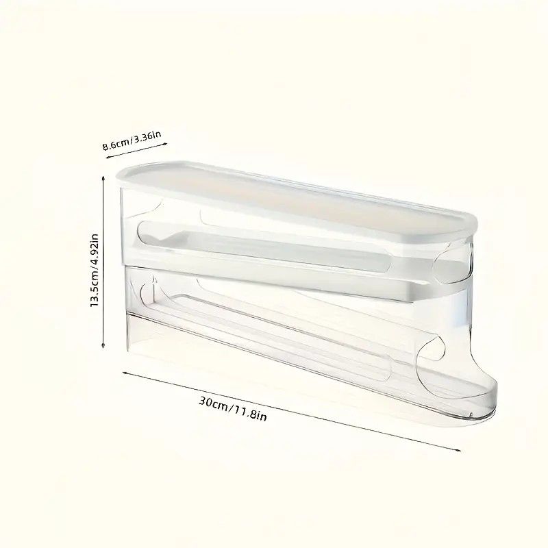 Automatic Sliding Egg Holder 12-14 Eggs Flip Lid Fridge Storage Container - Image 3