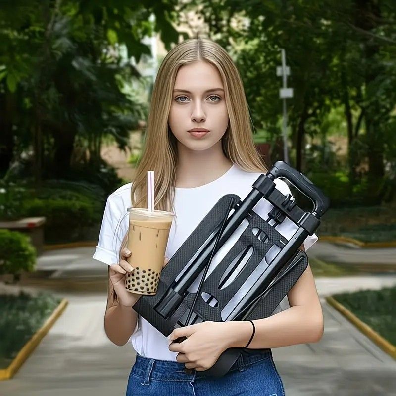 Folding Portable Cart: Lightweight 1.3kg, Load Capacity 30kg, Silent Smooth Wheels, Essential Tool for Travel, Shopping and Moving - Image 2