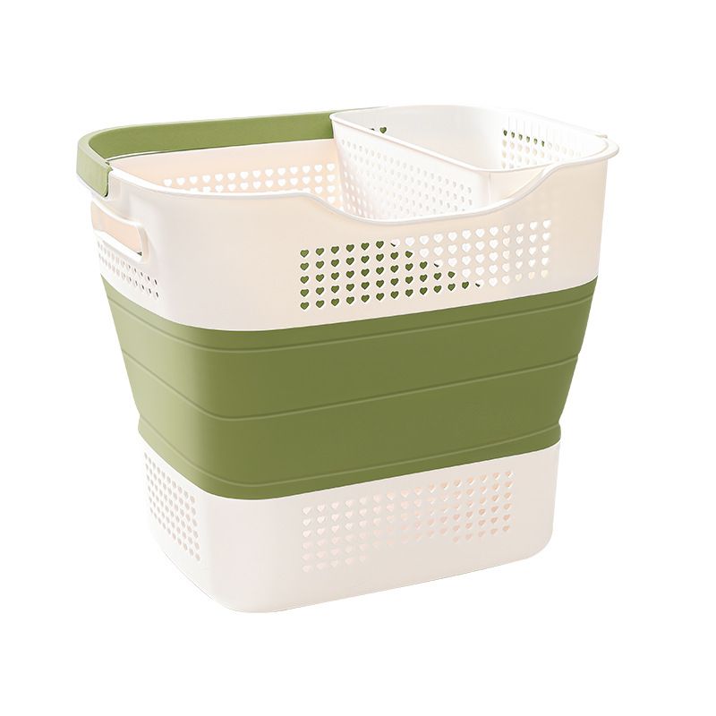 Multi-functional Folding Laundry Basket: Hassle-free Storage, One Basket for All Your Clothes Sorting。green - Image 1