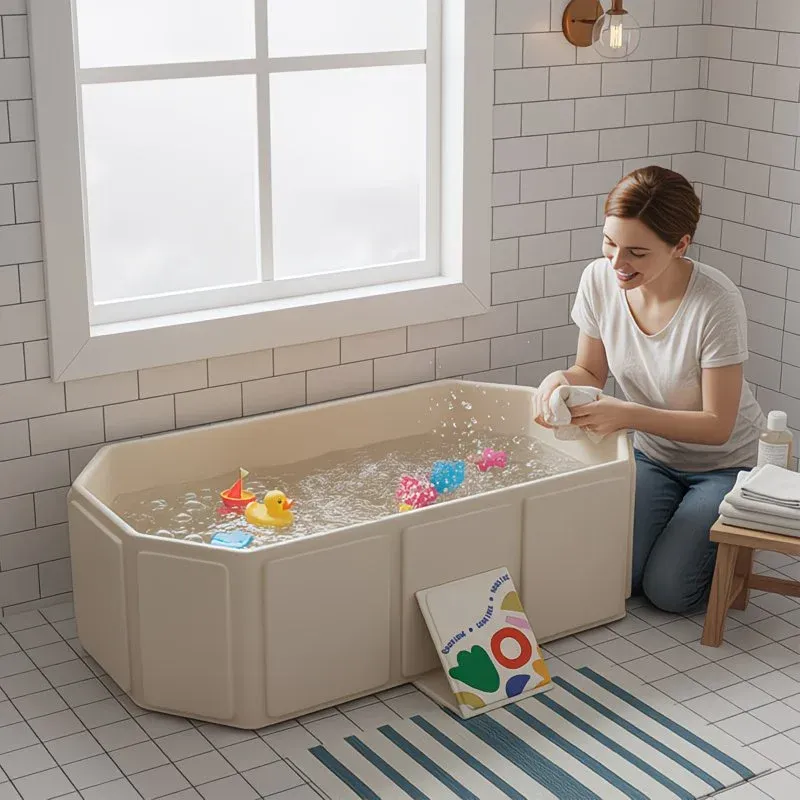 Foldable Bathtub: Instant Setup, Folds 10,000 Times, Four-Layer Insulation, One Tub for Bathing, Foot Soaking, Laundry, and Pet Washing./Yuxiangbai - Image 1