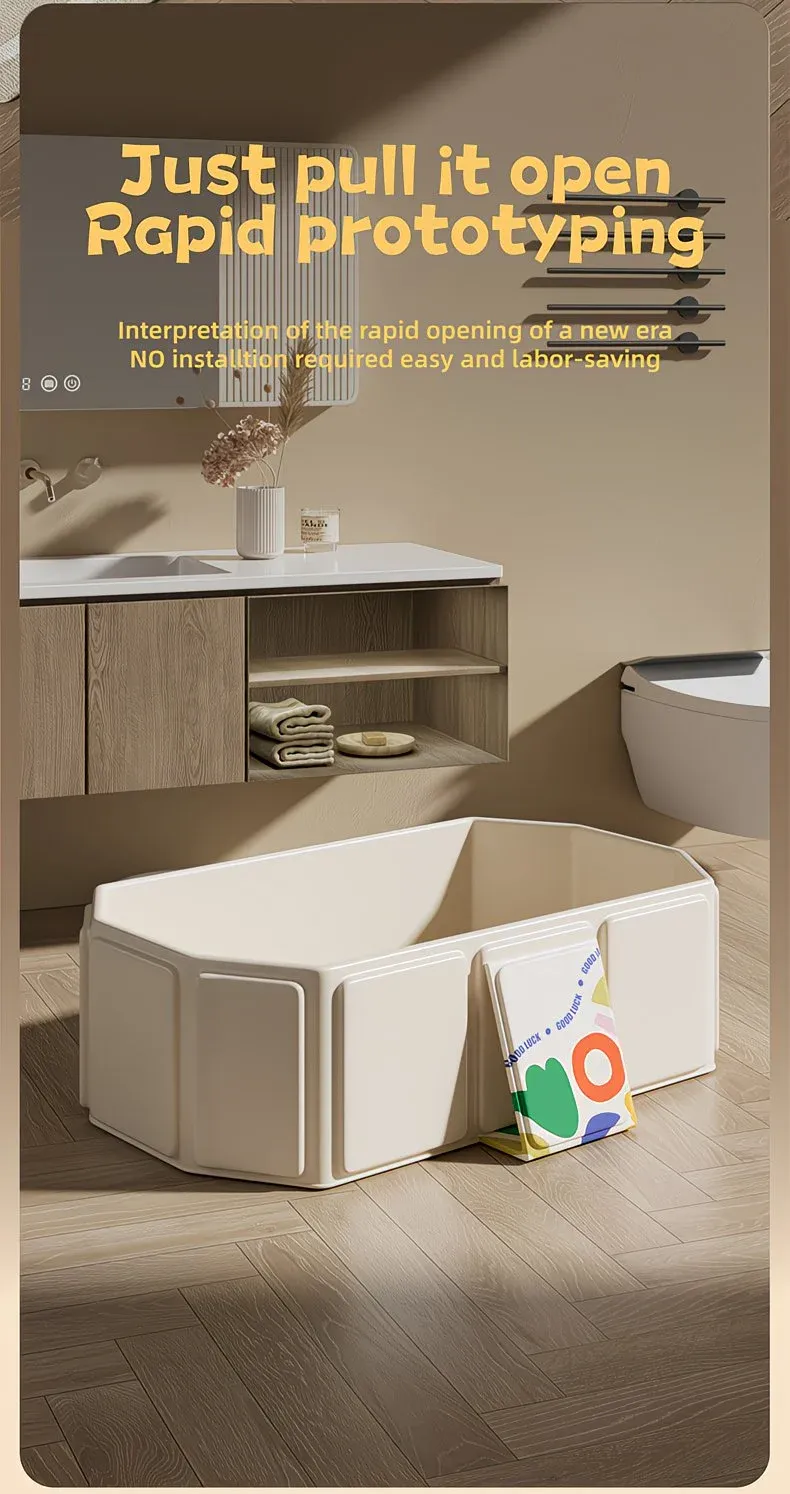 Foldable Bathtub: Instant Setup, Folds 10,000 Times, Four-Layer Insulation, One Tub for Bathing, Foot Soaking, Laundry, and Pet Washing./Yuxiangbai - Image 4