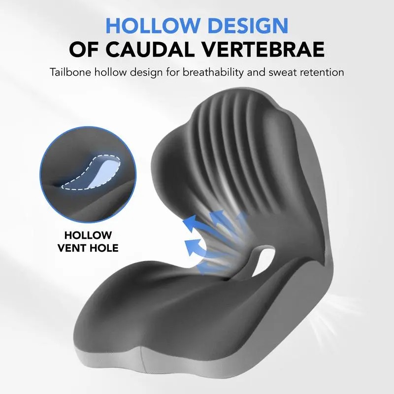 Ergonomic Memory Foam Seat Cushion provides comfortable lumbar and back support, suitable for office chairs and car seats. Reduces pressure and relieves back pain, lightweight and portable with moderate softness, a thoughtful gift for family and friends. - Image 7