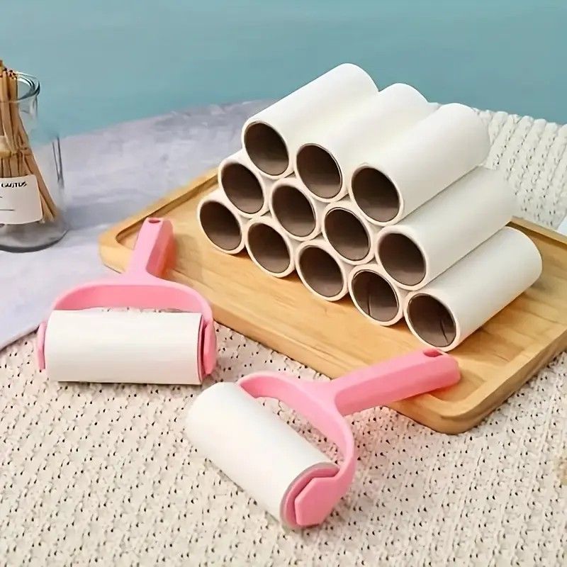 1 Handle + 6 Refill Rolls Lint Roller! Home Clothing and Pet Hair Cleaning Roller, Tear-off Adhesive Sheets, Strong Stickiness Won't Damage Fabrics, Essential Home Cleaning Must-Have - Image 3