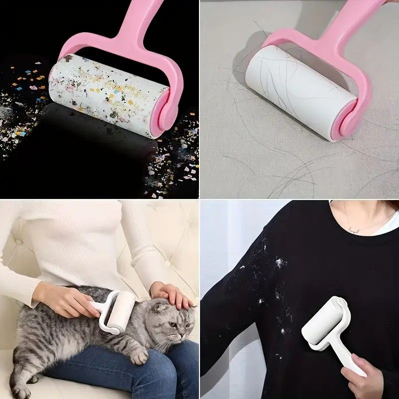 1 Handle + 6 Refill Rolls Lint Roller! Home Clothing and Pet Hair Cleaning Roller, Tear-off Adhesive Sheets, Strong Stickiness Won't Damage Fabrics, Essential Home Cleaning Must-Have - Image 4