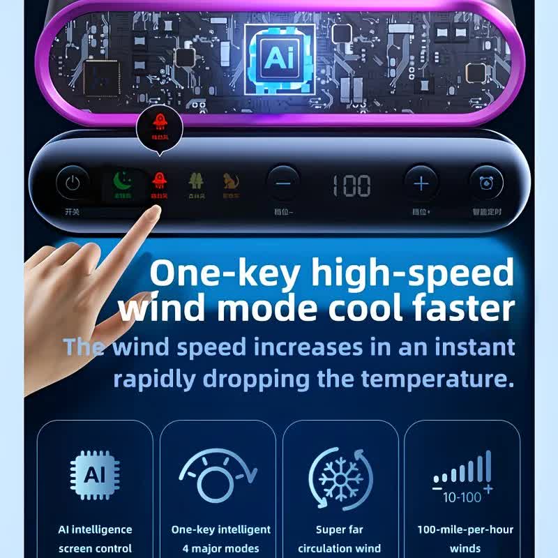 Grayish Purple   AI Smart Circulating Fan: 4 Modes + Silent Airflow, Your All-Scenario Cooling Companion。 - Image 6