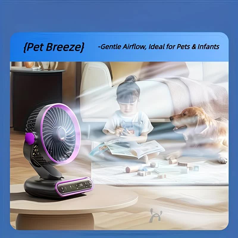 Cream rice，AI Smart Circulating Fan: 4 Modes + Silent Airflow, Your All-Scenario Cooling Companion - Image 2