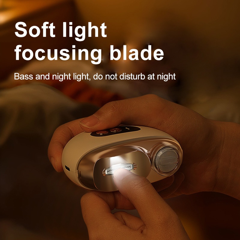 Smart Electric Nail Clipper 2-in-1 Polishing & Trimming Tool, USB rechargeable, with 500mAh lithium polymer battery, featuring anti-cut protection, grinding, and lighting functions. Ideal for nail care, filing, polishing, and shaping—white - Image 3